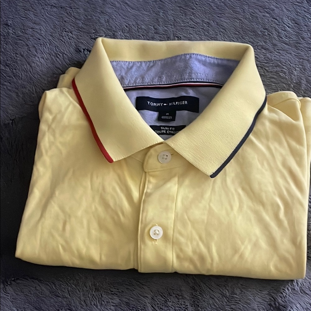 Tommy Hilfiger Yellow Polo Shirt with Classic Collar
